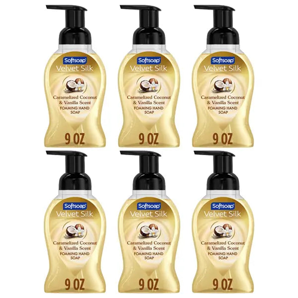 6 Pack - Softsoap Velvet Silk Foaming Hand Soap Caramelized Coconut Vanilla 9oz Softsoap